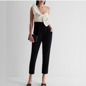 Statement Bow Color Block StraightLeg Jumpsuit